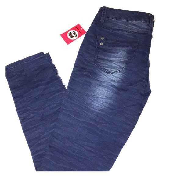HOT KISS 💋 Tiger Zebra Denim Jeans Pants SKINNY - Picture 1 of 8